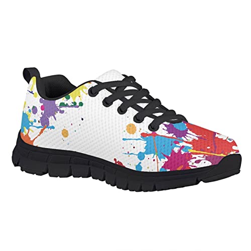 Yzaoxia Girls Sneakers Lace Up Black Sole Shoes Kids Running Tennis Shoes Lightweight Casual Walking Shoes Comfy Athletic Shoes Size 11-52