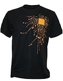 SODAtees Computer Chip CPU CORE Heart Men's T-Shirt Geek Nerd - Black - Medium