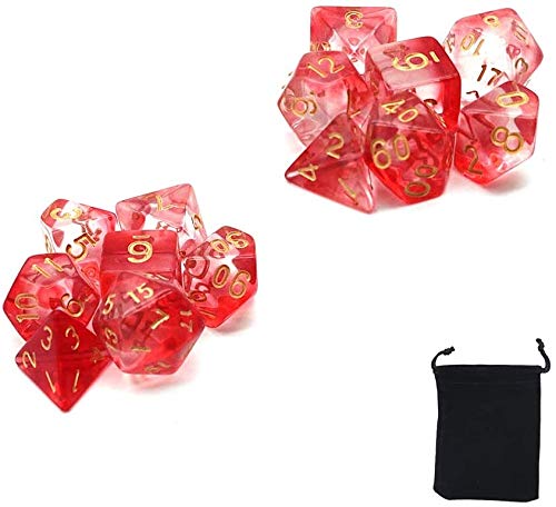 Set De 7 Dés Métalliques Pour D&D - D4, D6, D8, D10, D12, D20 Avec Sac - 4