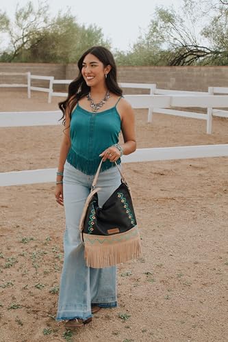 Image of Wrangler Shoulder Bag Aztec Purse Embroidered Fringe