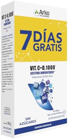 Arkopharma Vitamina C&D3 + Zinc 20 Comprimidos Efervescentes X2, ...