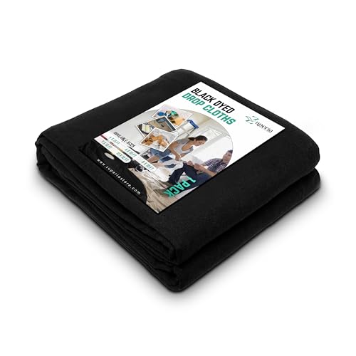 ZUPERIA Black Drop Cloth (8 x 10 Feet - Pack