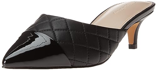 The Drop Paulina Zapatos Destalonados con Puntera en Punta de Dos Tonos para Mujer, Acolchado Negro, 39.5