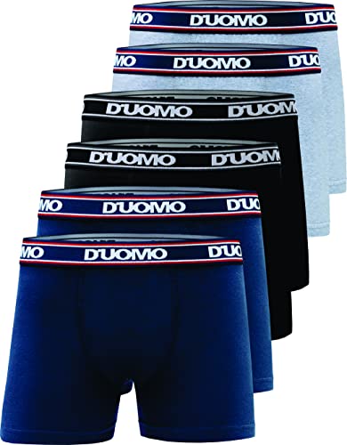 Kit com 6 cuecas boxer em cotton Cuecas Duomo, Preto, M