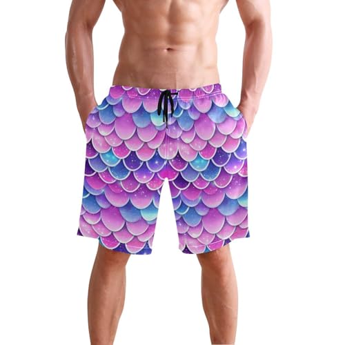 Men’s Swim Trunks Sparkling Mermaid Scales Beach Board Shorts Swimming Short Pants Running Sports Surffing Shorts2