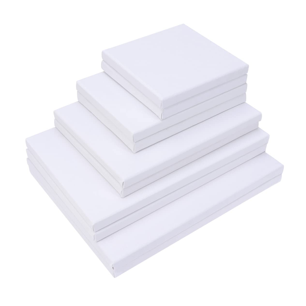 SHINEOFI 10pièces Toile à Peindre Étirée Coton Blanc De Cadres Diy Pour Peinture Et Dessin Dimensions Variées