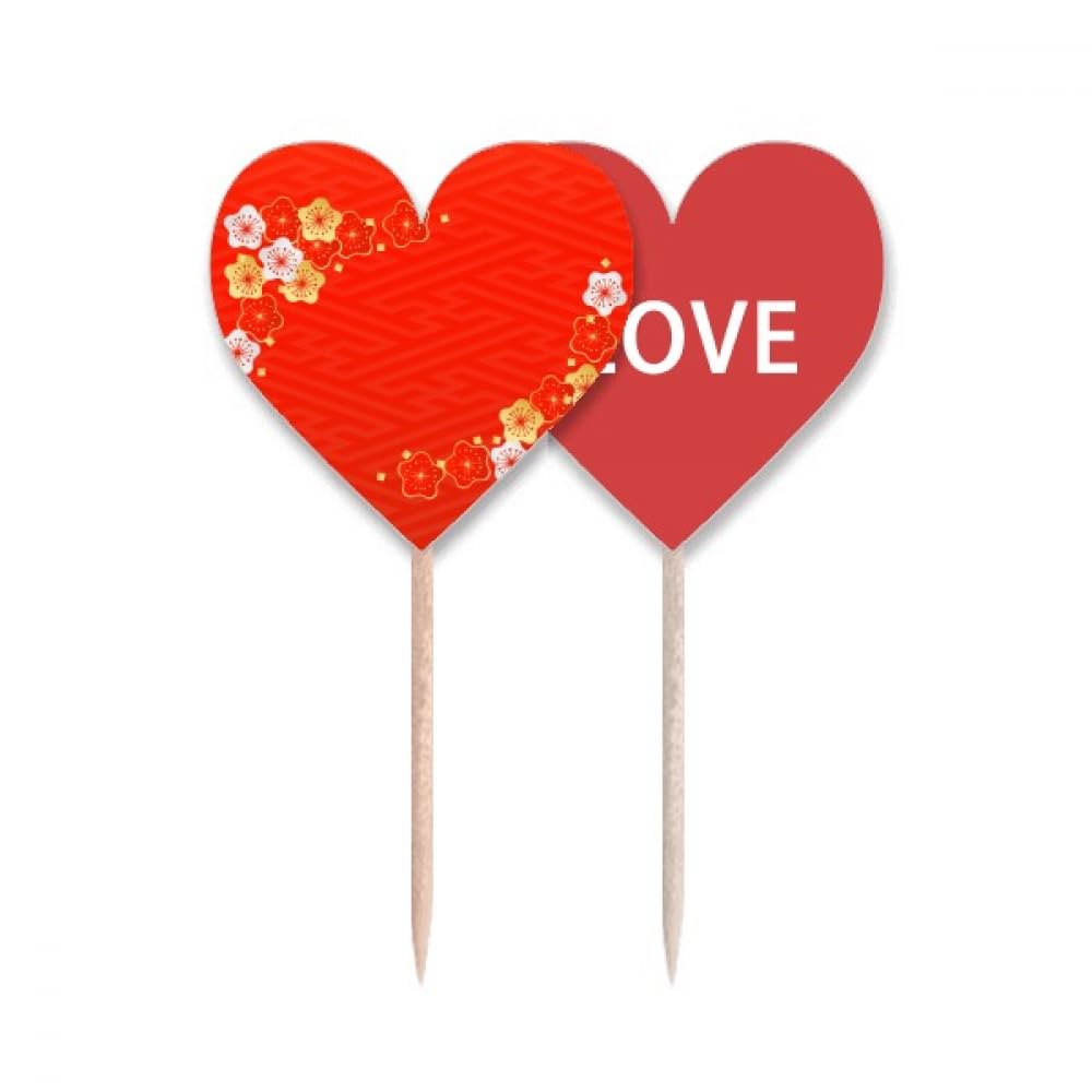 Cupcake Pick rouge love heart pour vos buffets de fête et anniversaires