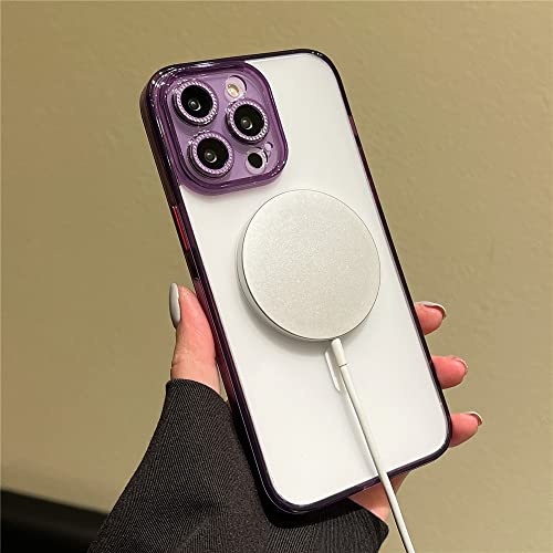 Coque transparente mate iPhone 14 Pro magnétique avec protection caméra rigide