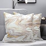 BBiggood Rose Gold Pillow Covers, Set of 2 Modern Marble Abstract Texture Home Decorative, European