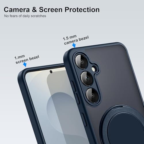 Image of KARWAN Tough Shockproof Armor Back Case Cover Compatible with Samsung Galaxy A35 with 360 Degree Rotation Magnetic Attraction Ring Holder Heavy Duty Rugged Case with Magnetic MagEase Wireless Charging