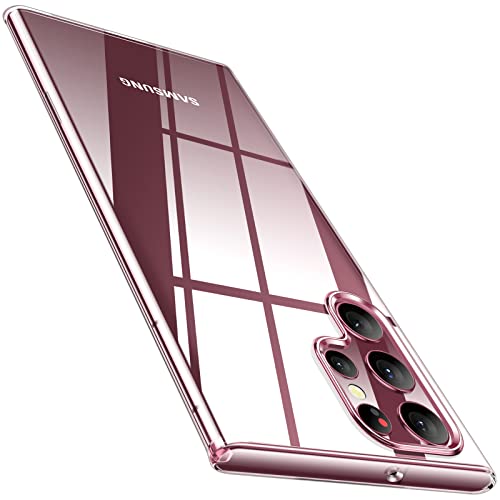 TORRAS Crystal Clear S22 Ultra Case [Against-Yellowing] [Armor-Level Shockproof] Samsung Galaxy S22 Ultra Case, Soft Shockproof Slim Thin Galaxy S22 Ultra Case 6.8‘’, Crystal Clear