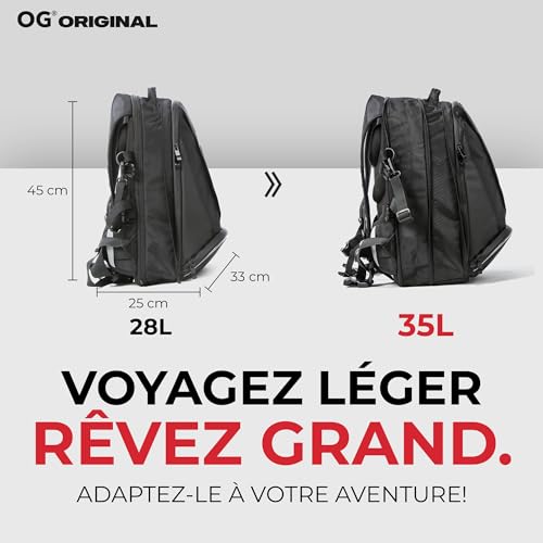 EZ-RiderPRO Sac a Dos Moto Étanche pour 2 Casques 28-35L Logo Noir – vue 4