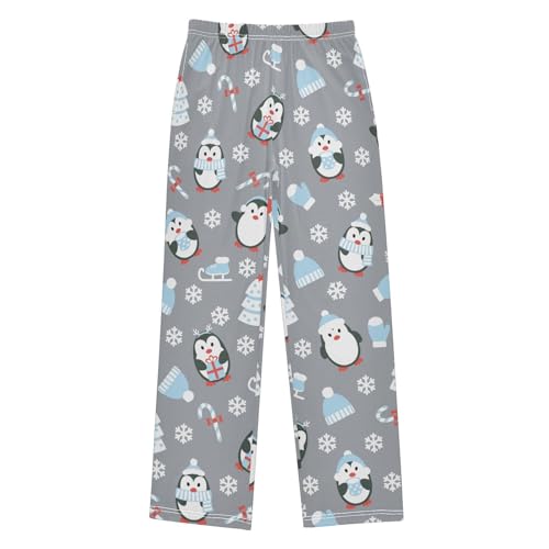 Boys' Pants Christmas Cute Penguins Skates Long Bottoms Jogger Pants Elastic Waist Trousers with Pockets S-XL