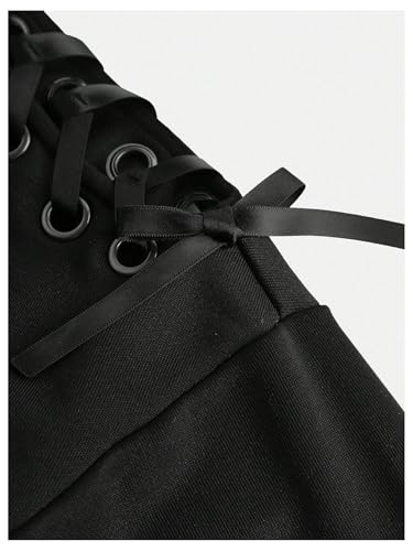 Girl's Lace Up Long Sleeve Hoodies Hooded Neck Cropped Sweatshirts Cute Pullover Tops3