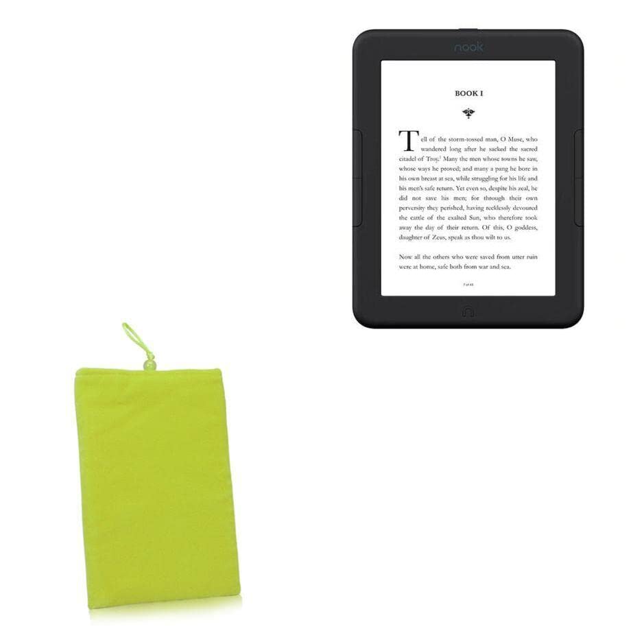 BoxWave Case Compatible with Barnes & Noble Nook GlowLight 4 - Velvet Pouch, Soft Velour Fabric Bag Sleeve with Drawstring - Olive Green