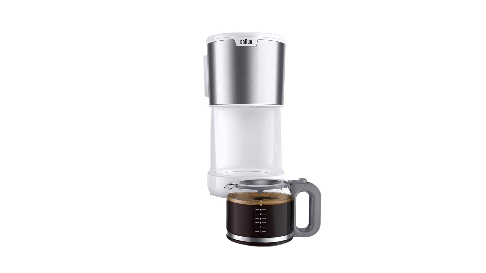 Braun PurShine KF1500WH, Cafetera de Filtro con Sistema OptiBrew, Función Anti Goteo, Apagado Automático de Seguridad, Capacidad para 10 Tazas de Aroma, 1000W, Blanco