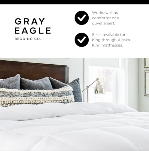 Image of Gray Eagle Oversized King Comforter - Lightweight Down Alternative Duvet Insert, Spring Summer Bedding for Hot Sleepers, Soft Breathable Fluffy Cooling Comforter King Size with Corner Tabs, 120x98