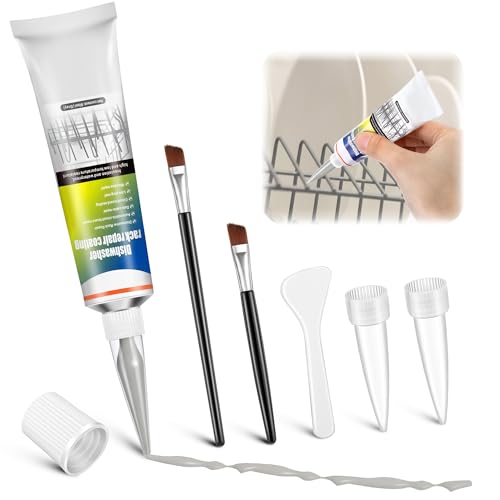 Avenuebool 1.7oz Dishwasher Rack Repair Coating Grey Dishwasher Vinyl Rack Rust Touch Up Paint Kit Insulation and Waterproof High and Low Temperature Resistant