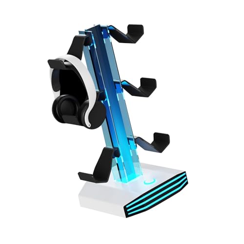 Organizador de equipo de juegos con 2 concentradores USB y soporte de auriculares 7
