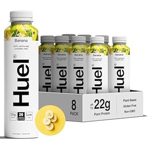 Huel Ready-to-Drink Meal, Banana Protein Drink, 8 x 500ml Bottles, Protein Shakes, Pre-Portioned Meal, 20g of Protein per Bottle, Rich in Essential Vitamins, Minerals and Fibre Meal Replacement Shake