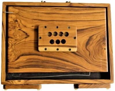 New Shruti Box Special Teak Wood Size (13" X 12" X 3") Inches~440 Hz, Gig Bag, Natural Colour, Key -C To C (Lower Tone- Male Type Reed), Sur Peti, Surpeti, Yoga, Bhajan, Kirtan, Mantra
