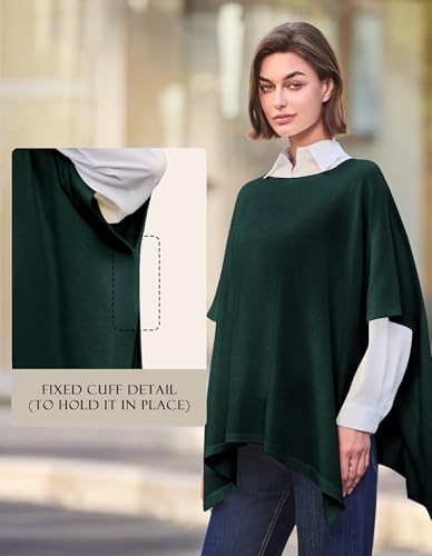 Image of PULI Women's Pullover Poncho Sweater Oversized Knit Layering Top Travel | Sleeveless and Layers Over Any Shirt At Home or Work
