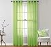 HLC.ME 2 Piece Sheer Window Curtain Grommet Panels (Lime Green) - 84" Inch Long
