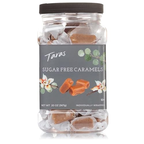 Taras Gourmet Sugar Free Caramels | All Natural Candy | Creamy & Individually Wrapped with Real Butter (20 oz)