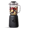 IRIS USA 3-Speed High-Power Professional-grade Countertop & Kitchen Blender - 50 oz Tritan Jar, Titanium-Coated Stainless Steel -Blades, Charcoal Black -for Smoothies, Frozen Drinks, Protein Shakes