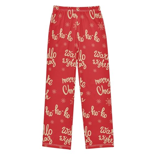 ZZXXB Holly Jolly Merry Christmas Boys Long Pants Soft Trousers Elastic Waist Kids Lounge Bottoms with Pockets S-XL