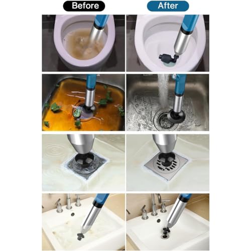 Dewedrt WC Embolo Set, hogedruk-luchtreiniger, afvoer, hindernissenverwijderaar voor badkamer, toilet afvoerreiniger - Image 6