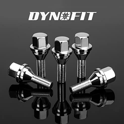 Dynofit 12X1.25 Oem/Stock Wheel Lug Bolts, 20Pcs Et 28Mm Shank 19Mm Hex 2.45 Inch Length Solid Chrome Studs Set For 2015-2022 Je/Ep Renegade, 2018-2022 Compass, 2014-2022 Cherokee And More #TOP6