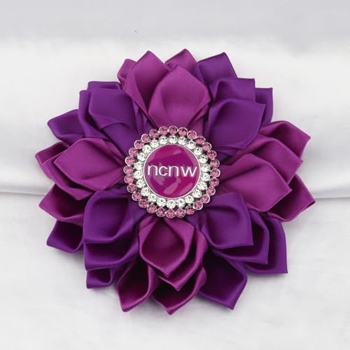 Image of CENWA Sorority Brooch Gift for Women Purple Flower Brooch Pin Sisterhood Sorority Jewelry