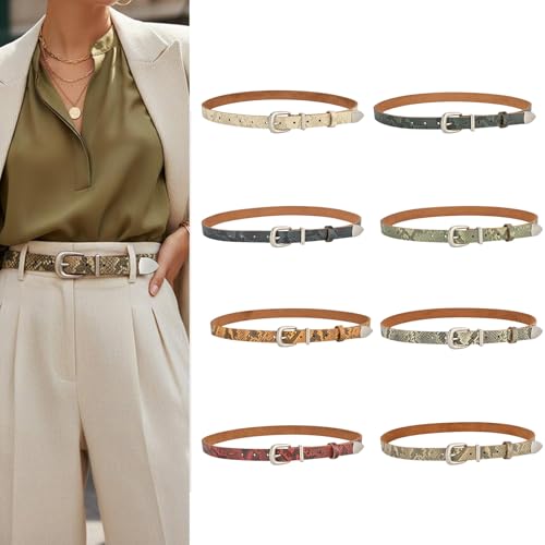 Ceinture de robe fine en cuir texturé de 110cm multicolore