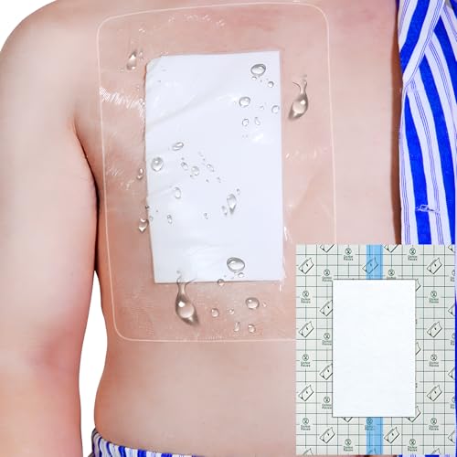 Waterproof Shower Protector Large Cover Shields for PICC Central Line Peritoneal Dialysis Chest Port Feeding Tube PD Catheter Accessories Bandages with Non-Stick Center Pad 12"x16"(Pack of 7)