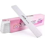 10pcs - PANA Jumbo Double-Sided Emery Nail File for Manicure, Pedicure, Natural, and Acrylic Nails - Zebra (Grit 100/180)