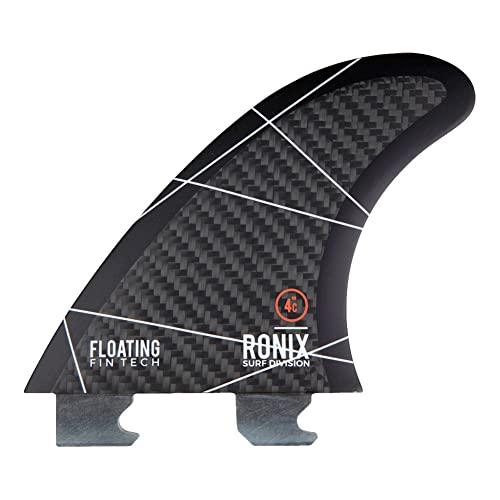 Ronix Floating Fin-S 2.0 Tool-Less Fiberglass-Center, Charcoal, 4.0