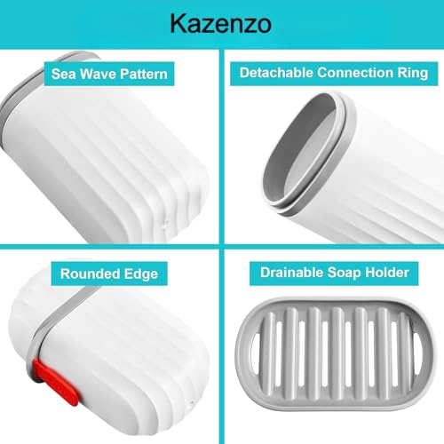 Kazenzo White Plastic Travel Toothbrush and Soap Holder - Image 7