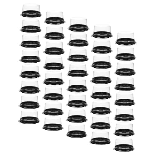 VOSAREA 100Pcs Clear Plastic Cake Box Single Cake Carrier for Home Party Bakery Shop for Birthday Wedding Shower Festivals Dessert Storage Container