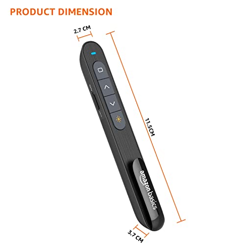 Image of Amazon Basics Wireless USB Laser Flip Pen with Clip, 2.4 GHz, to Control Presentations (Battery Not Included)