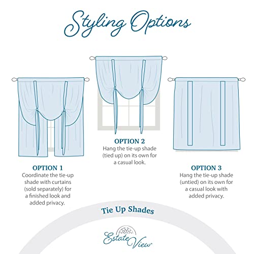 Estate View Printemps Light Filtering Rod Pocket Tie Up Shade, 42"X63", Red (Yb015849Dstva1 A194) #TOP5