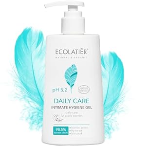 pH Balanced Daily Feminine Wash with Prebiotic for Intimate Care – 97% Natural Ingredients, Vegan Certified, pH 5.2 for Sensitive Skin, Gentle Intimate Feminine Hygiene Wash – Ecolatier, 8.5 Fl Oz