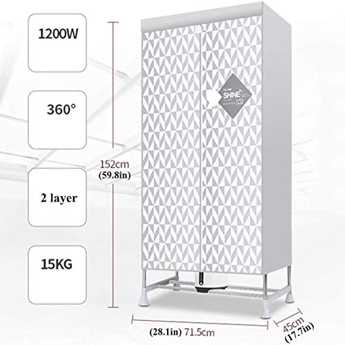 Asciugatrice Portatile - Asciugatrice A 2 Strati Alta capacità da 10 kg, Stendibiancheria Elettrico,Piccolo Armadio Asciugatura Rapida per Domestico Dormitorio Interno Appartamento,1200W,Beige - Image 3