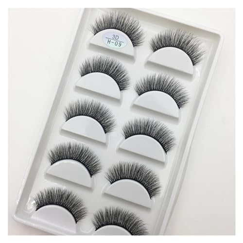 UAMOU 16 stylów 10/50 pudełek 3D rzęsy z norek naturalny krzyż sztuczne rzęsy długi niechlujny makijaż rzęsy Faux Cils Maquillaje Cheerfully (Color : 5Pairs H 09, Size : 50 Boxes 250Pairs)