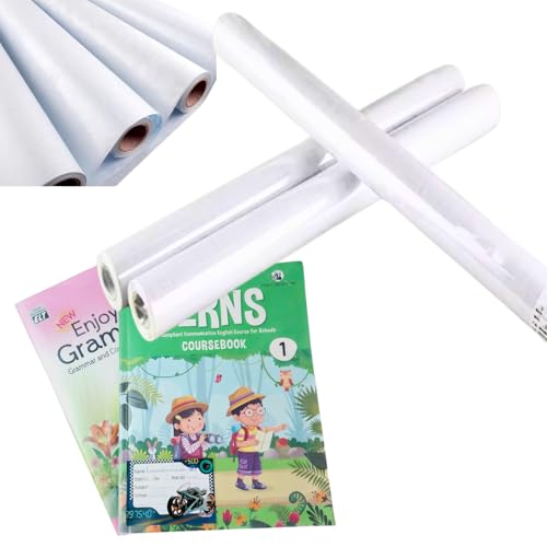 Image of Translucent Milky Frosty Plastic 10 Mtrs Book Cover Rolls (Pack of 2) | 36 cm Wide Protective Covers for Notebooks & School Books (Each Roll 10 Meters)