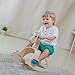 PlanToys® Classic Wooden Palomino Rocking Horse for Toddlers | Eco-Friendly Montessori Ride-On Toy for Balance, Strength & Coordination | Sustainable Rubberwood Construction
