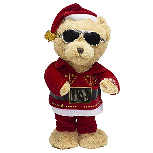 Plush Animated Bear with ELVIS Santa Suit and Sound CHIP – RED