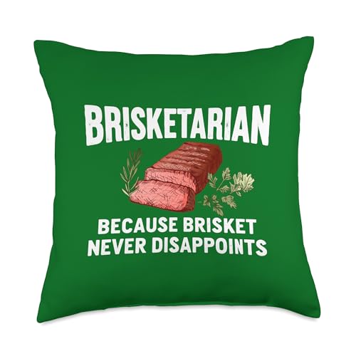 Brisketarian Because Brisket Never Disappoints Funny Meat Throw Pillow