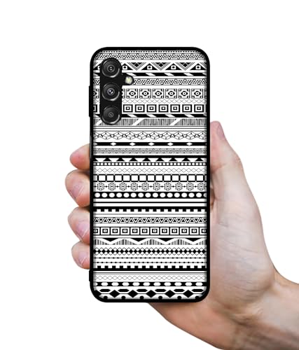 Image of Black & White Patterns Design Premium 2D Printed Metal Back Case Cover for Samsung Galaxy M34 5G / F34 5G