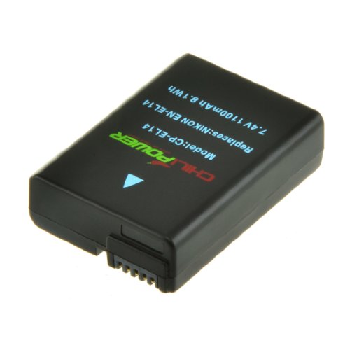 2x ChiliPower EN-EL14, EN-EL14a Batteria (1250mAh)...